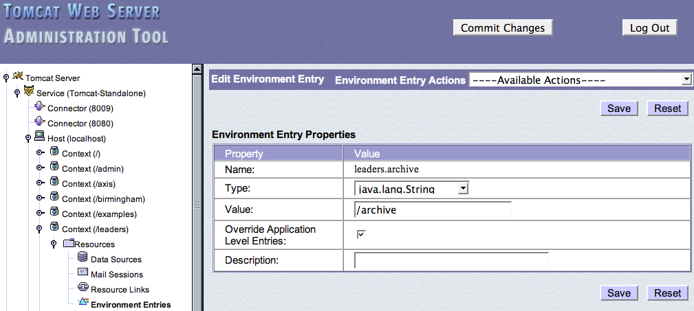 Tomcat Web Server Administration Tool